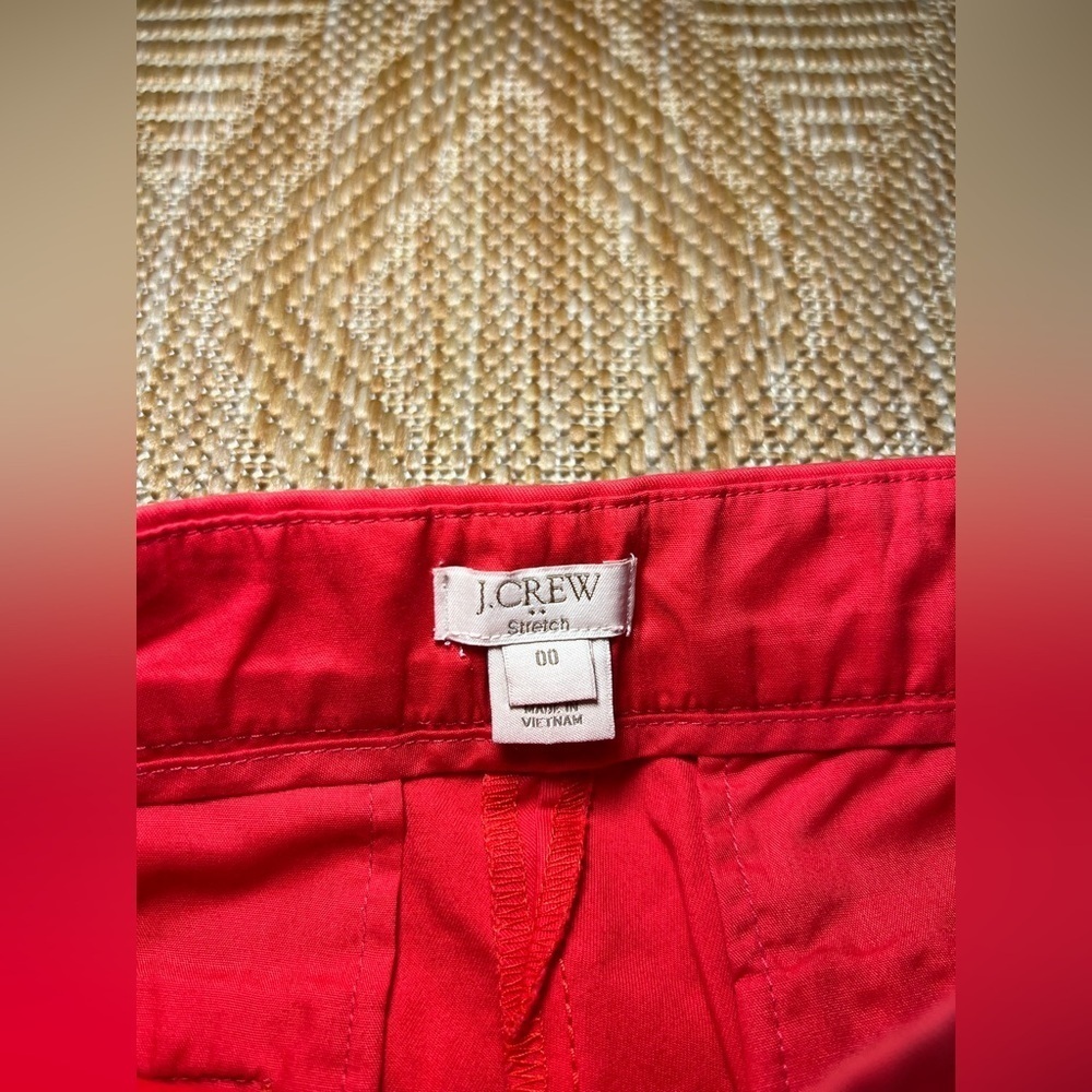 J. Crew Women's Bright Red Stretch Dress Capri Pants,Size 00 - Picture 9 of 10